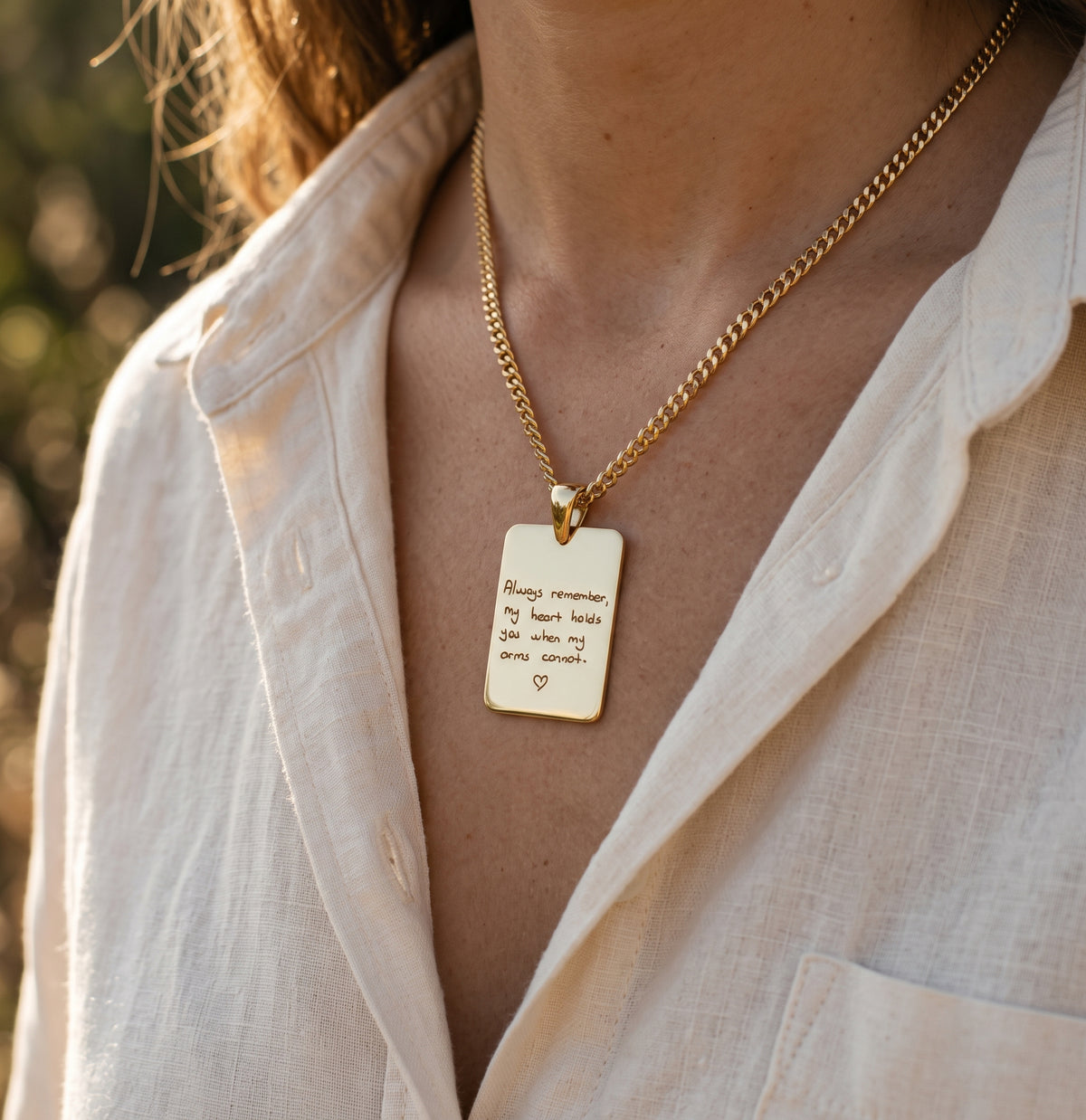 The Keepsake Engraved Message Necklace